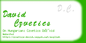david czvetics business card
